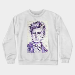 ARTHUR RIMBAUD watercolor and ink portrait Crewneck Sweatshirt